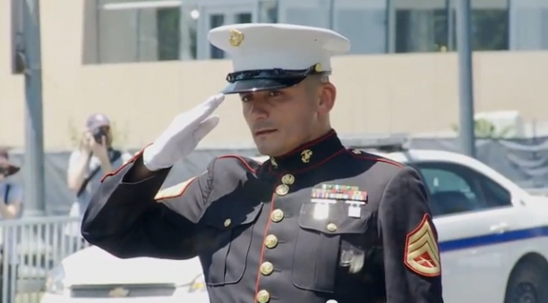 Single Marine Gives Tribute During Rolling Thunder